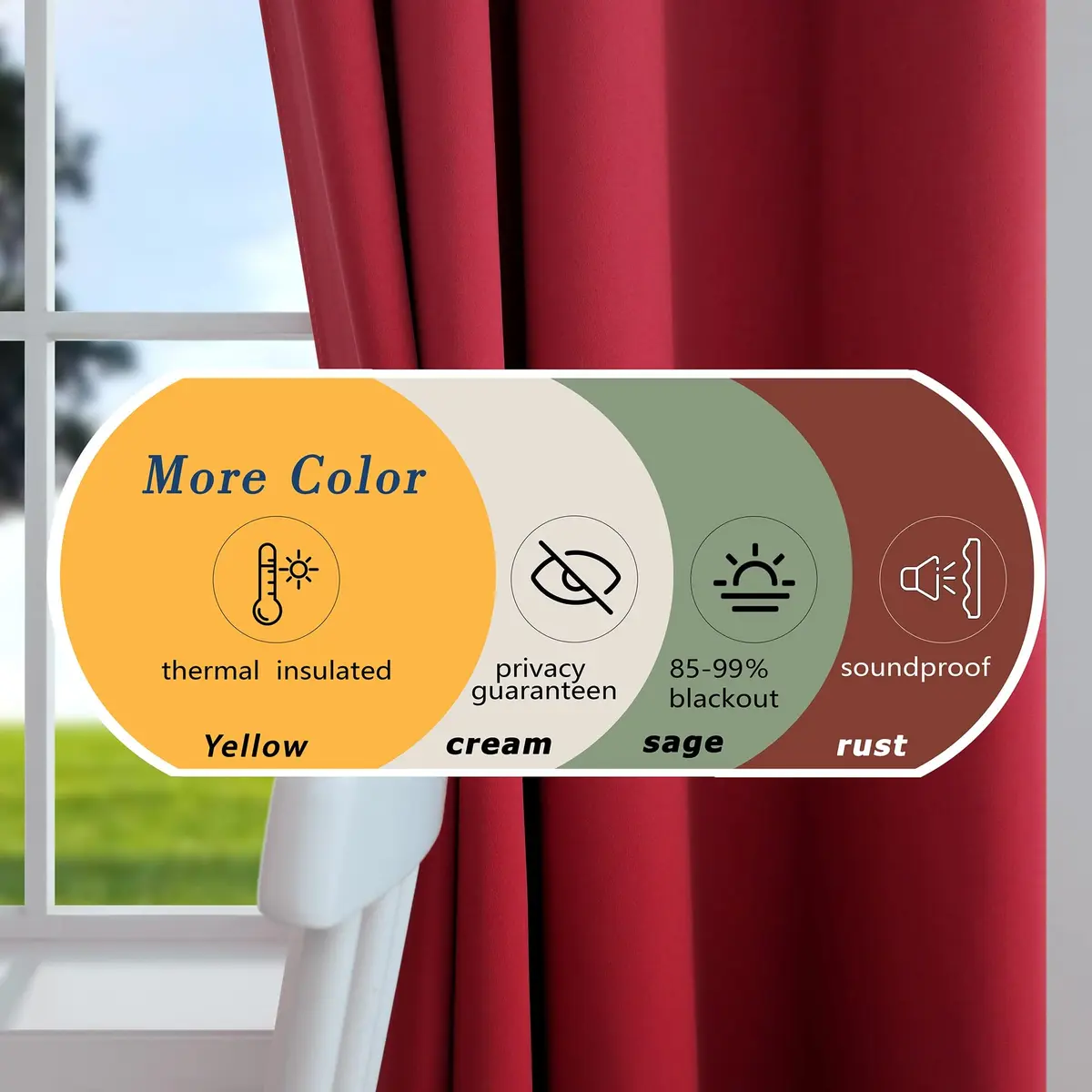 Mrs.Naturall Kids Curtains 52"W x 63"L | Blackout Grommet Window Panels for Boys Room - view 3