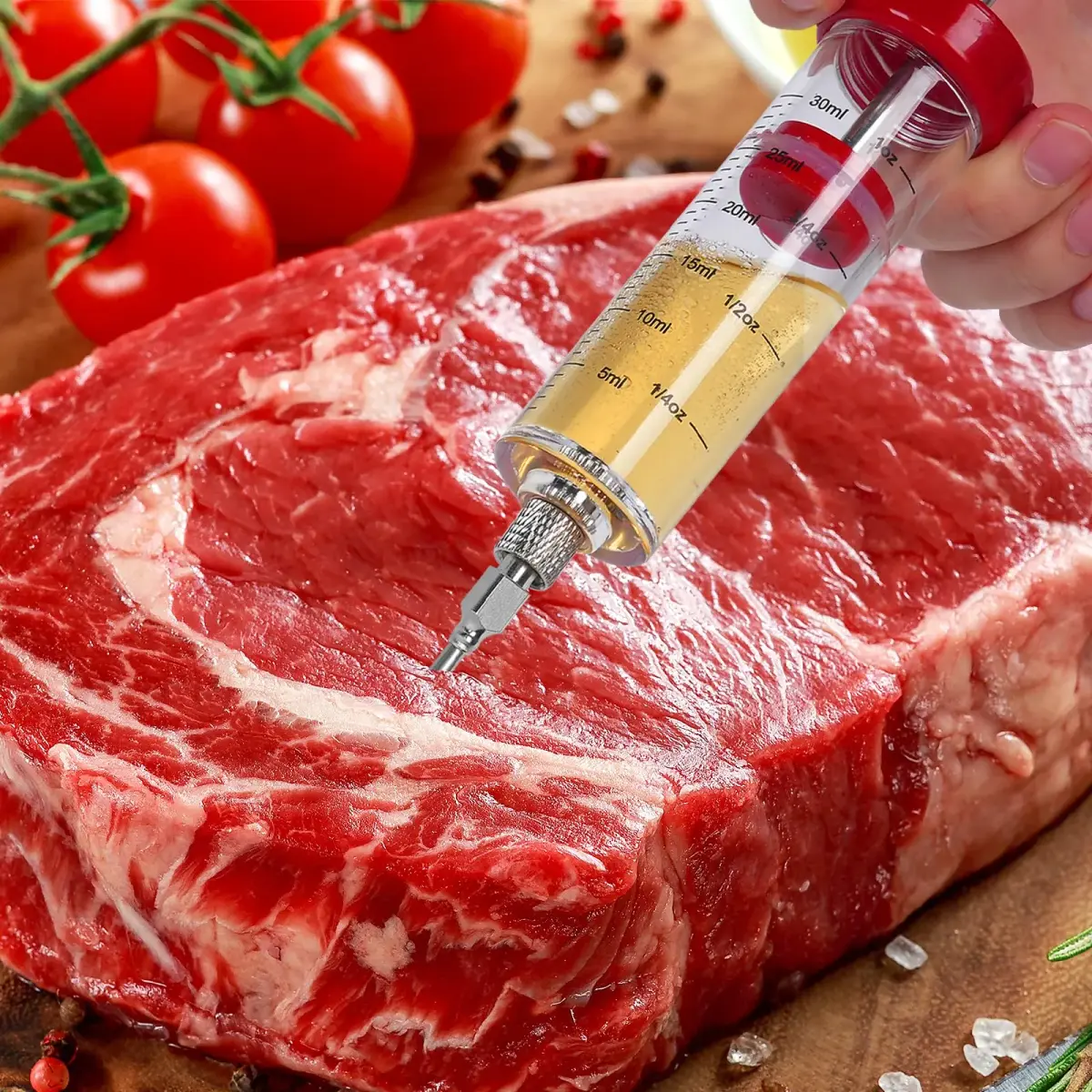 Kingsmile Meat Injector Syringe with 3 Needles | 30ml (1oz) Capacity for BBQ & Smoker - view 7