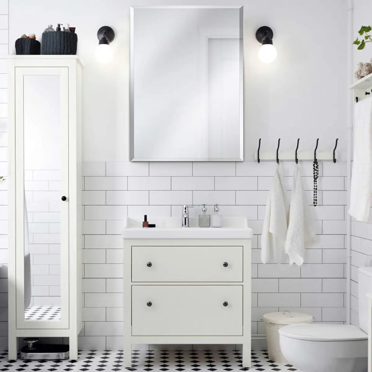 Fundin 15 x 24 Recessed Medicine Cabinet with 2 Adjustable Tempered Glass Shelves | Aluminum Bathroom Storage - view 8