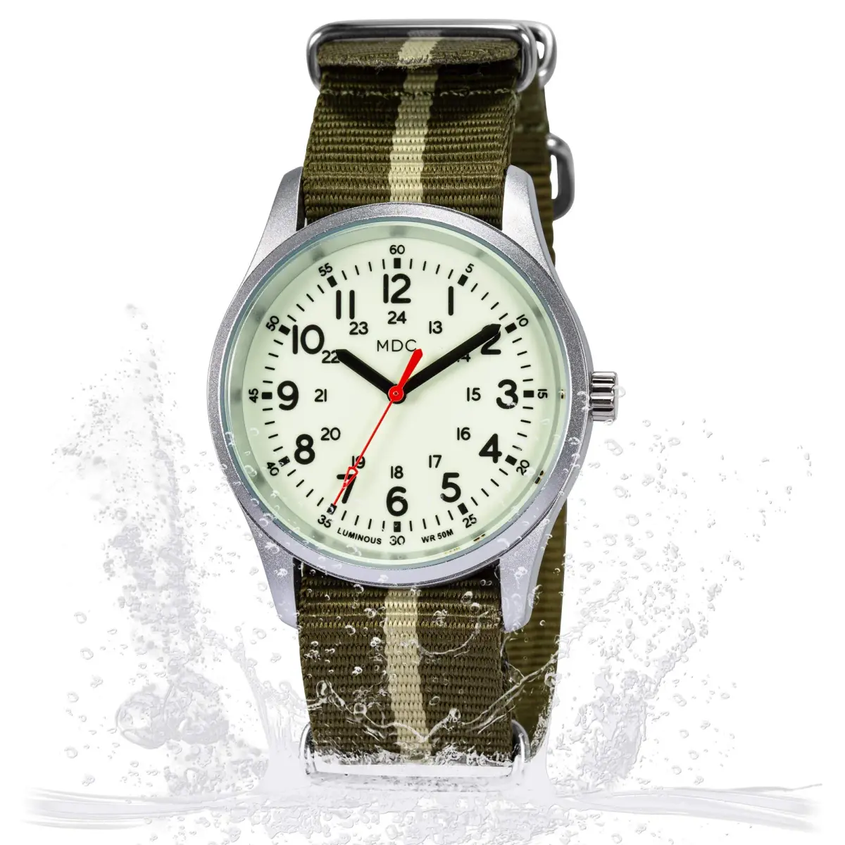 Infantry Men's Military Field Watch 38mm (1.5 inch) | Glow Dial, Nylon Strap, 5ATM Waterproof - view 8