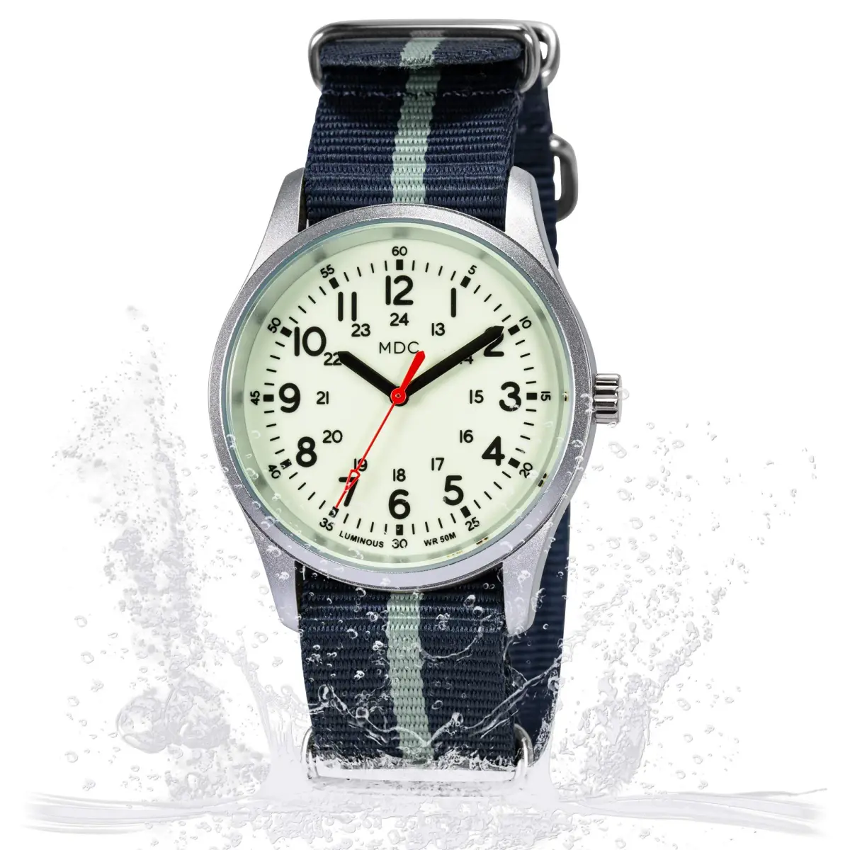 Infantry Military Quartz Watch 38mm (1.5 in) | Glow-in-the-Dark Dial, Blue Nylon Strap - view 8