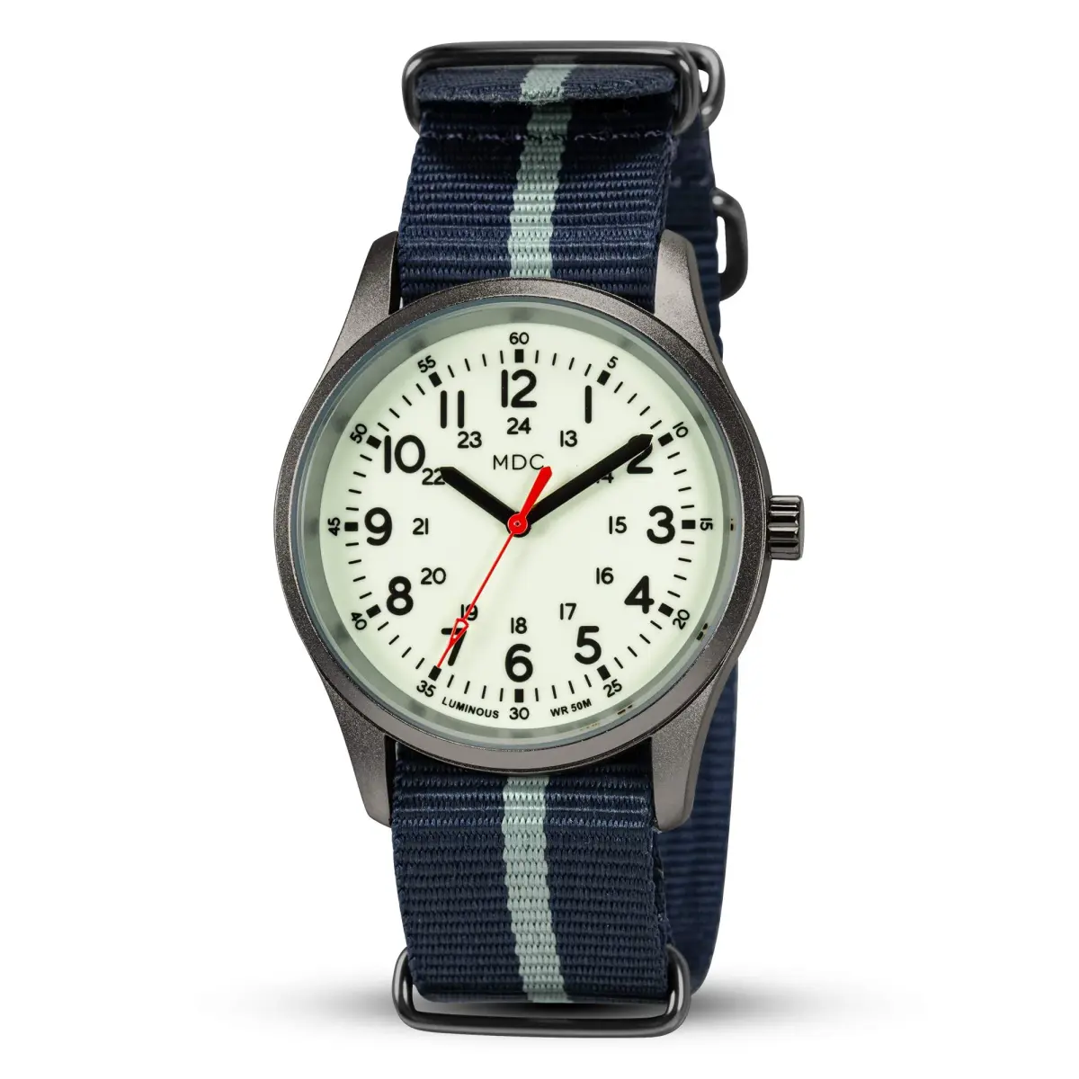 Infantry Military Field Watch 38mm (1.5 inch) | Luminous Dial, Blue Nylon Strap - main product image