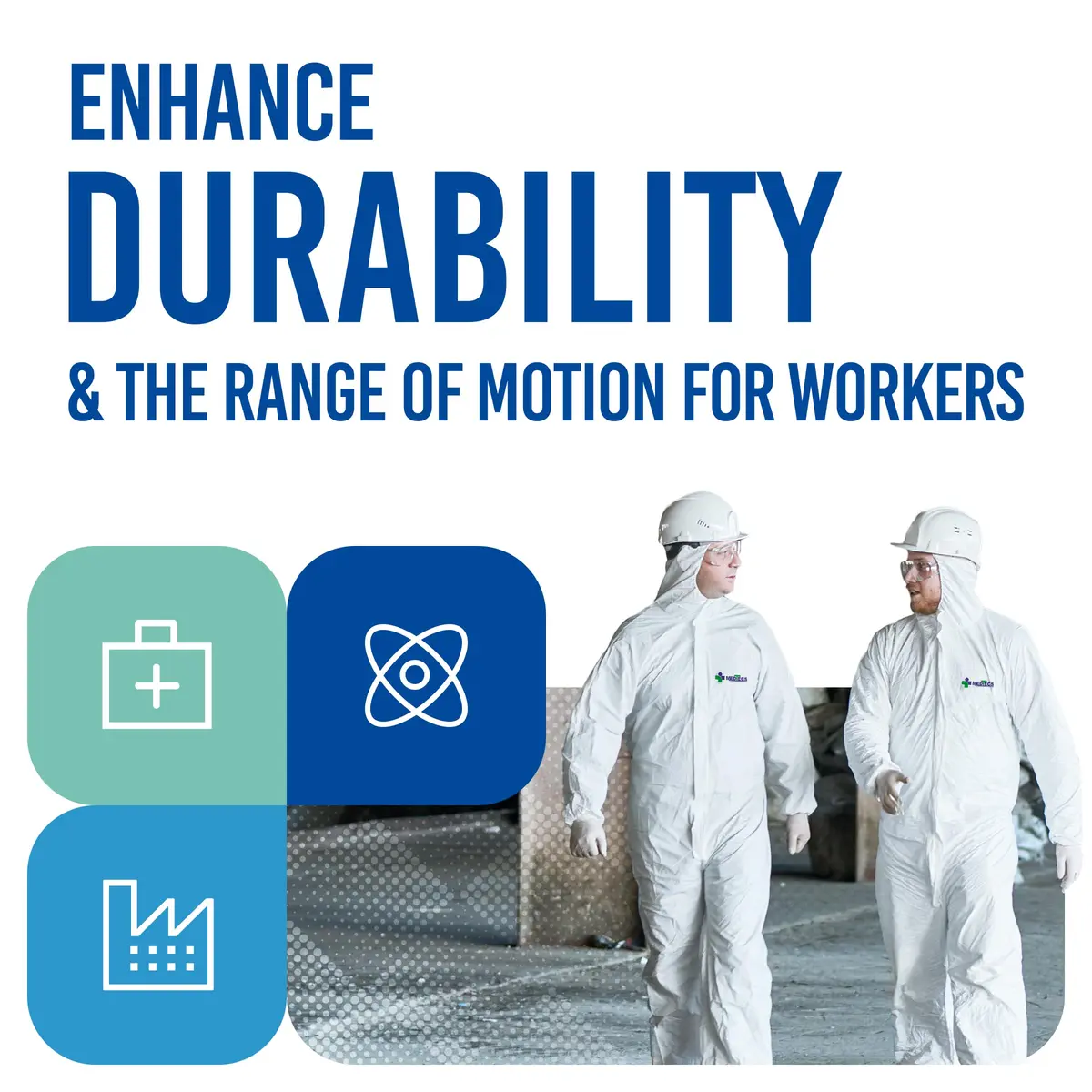 Medtecs Disposable Hazmat Suit Type 5/6 | 6 Sizes, Breathable & Snug Fit (en_US) - view 6