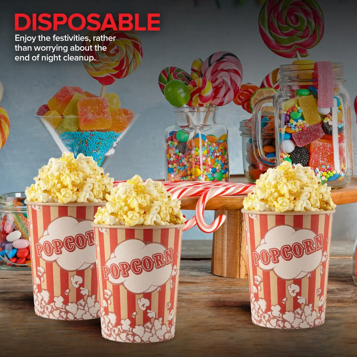Stock Your Home 32 Oz Kraft Popcorn Buckets (25 Count) | Vintage Style Greaseproof Disposable Containers - view 7