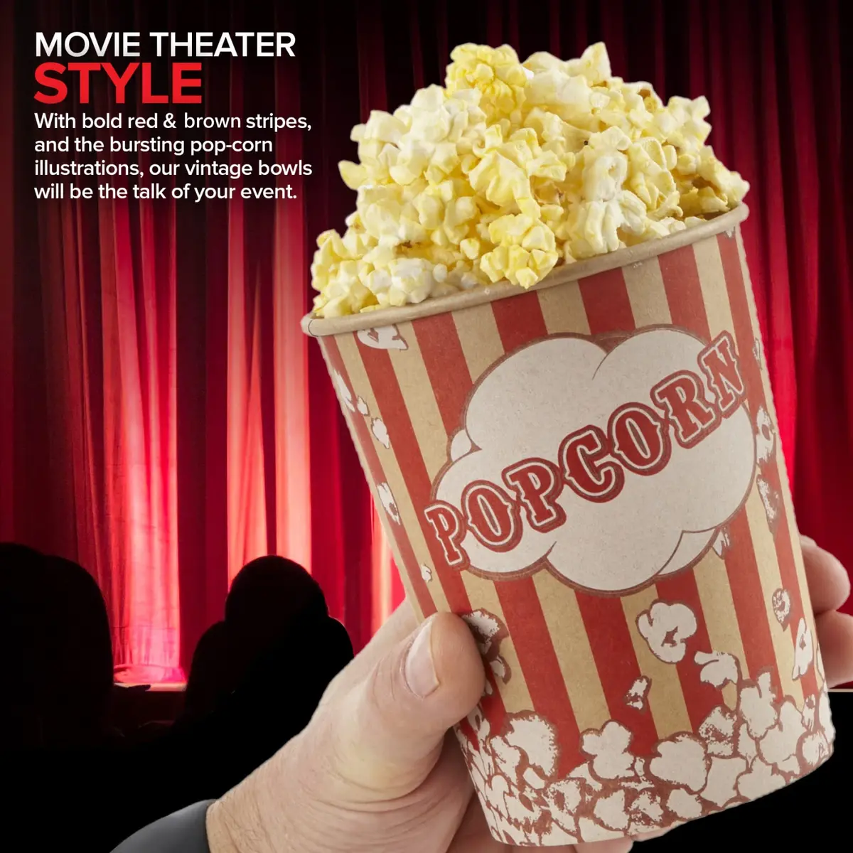 Stock Your Home 32 Oz Kraft Popcorn Buckets (25 Count) | Vintage Style Greaseproof Disposable Containers - view 4
