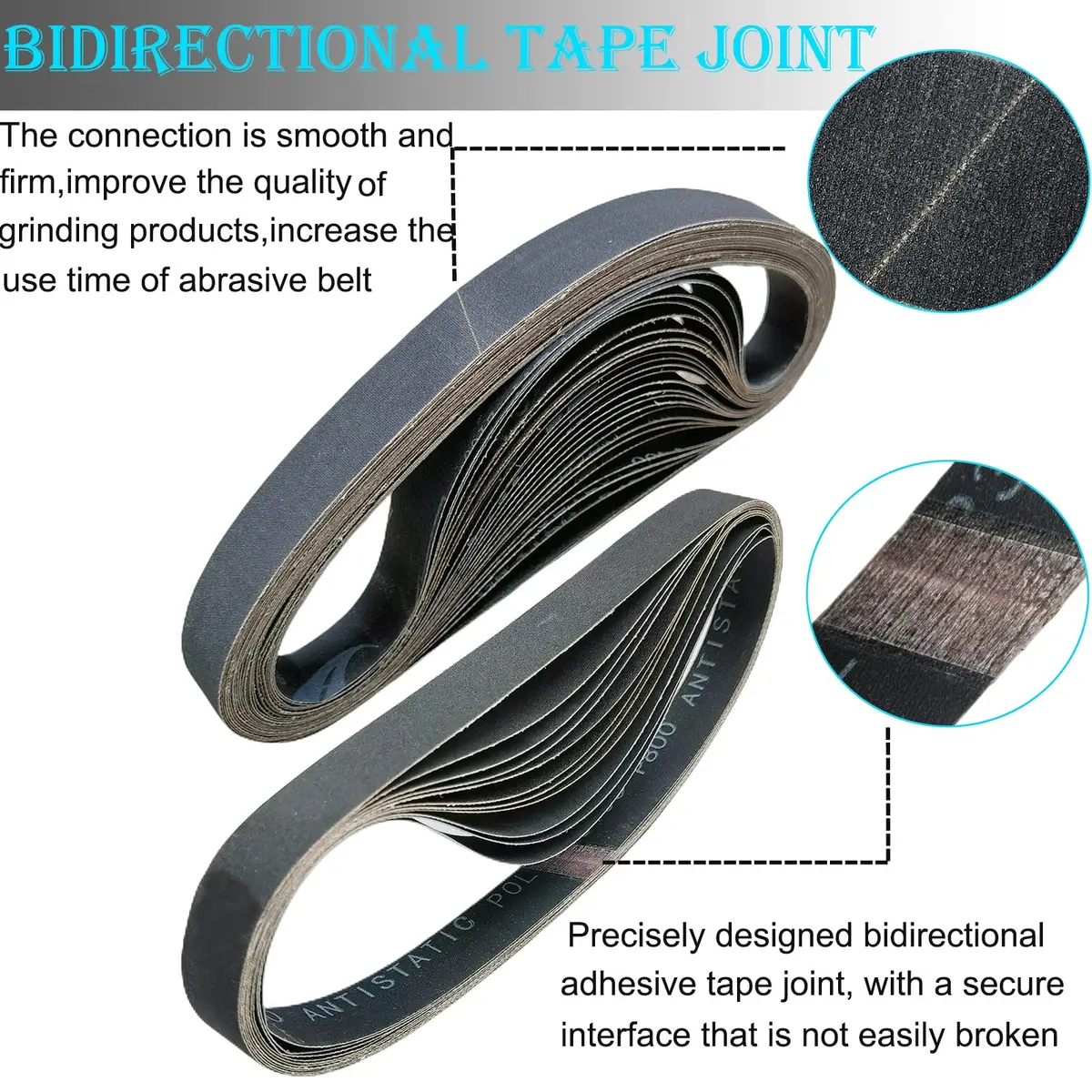 Tonmp Silicon Carbide Sanding Belts 1 x 30 Inch | Assorted Grits for Metal & Glass Work - view 3