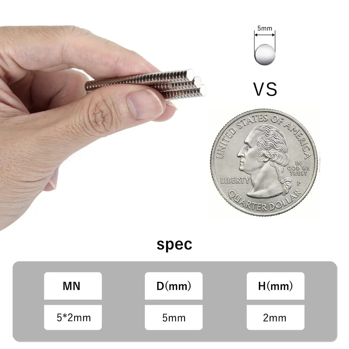 rhinocats Small Magnets 5x2mm | Strong Ferrite Mini Round Magnets for Crafts & Science - view 2