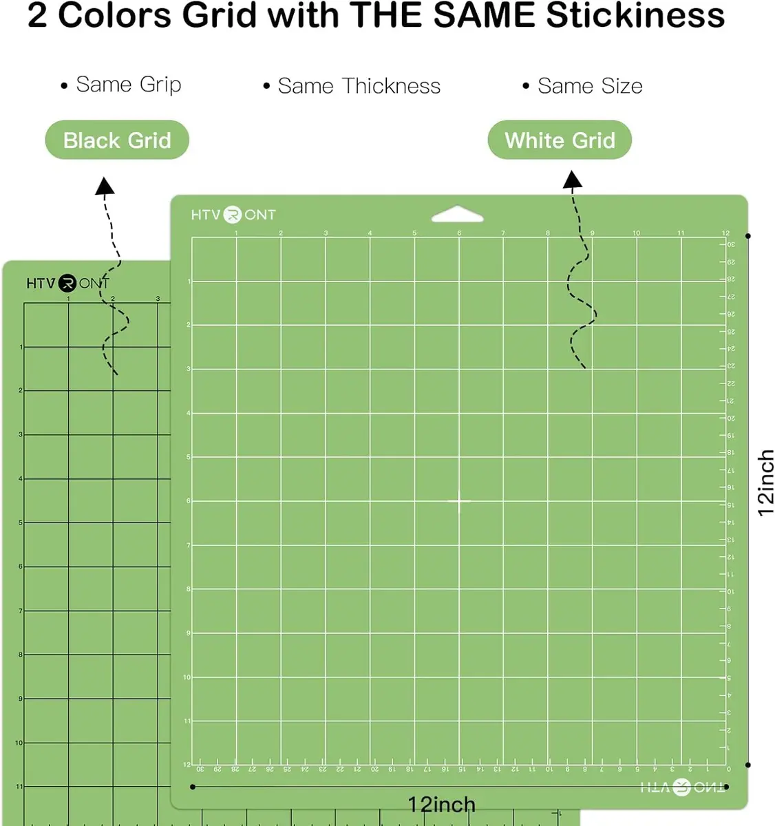 HTVRONT Standard Stickness Cutting Mat 12x12 Inch, 6 Pack | Quilting & Crafting Mat with Free Scraper - view 6