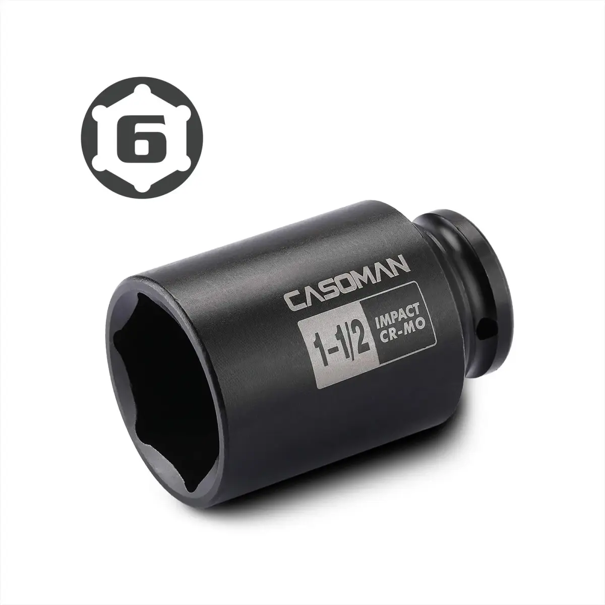 CASOMAN 1-1/2 Inch Drive Deep Impact Socket 38.1mm (1.5") | Heavy-Duty CR-MO 6-Point Axle Nut Removal Tool - view 2