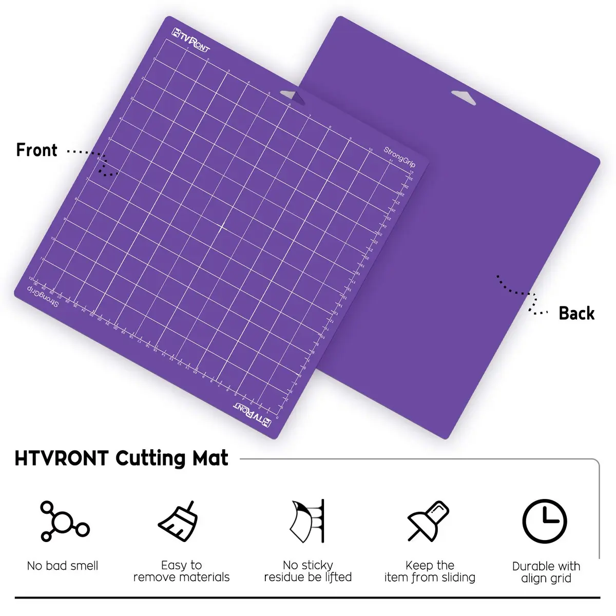 HTVRONT Strong Grip Cutting Mat 12x12 Inch (3 Pack) | Self-Healing PVC for Quilting & Crafts - view 3