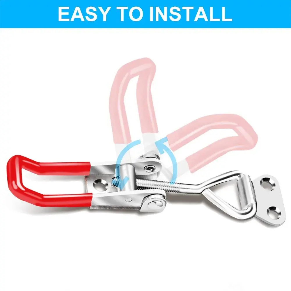 Vicuna R 6 Pack Adjustable Toggle Latch Clamps 4001 | 330lbs Holding Capacity, Galvanized Metal, Red Handle - view 5