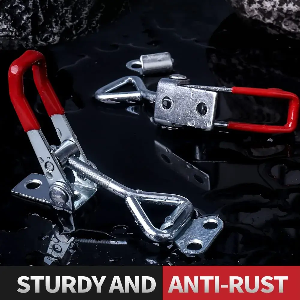 Vicuna R 6 Pack Adjustable Toggle Latch Clamps 4001 | 330lbs Holding Capacity, Galvanized Metal, Red Handle - view 3