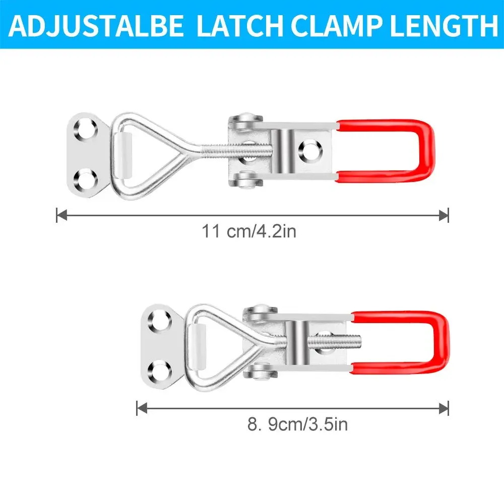 Vicuna R 6 Pack Adjustable Toggle Latch Clamps 4001 | 330lbs Holding Capacity, Galvanized Metal, Red Handle - view 4