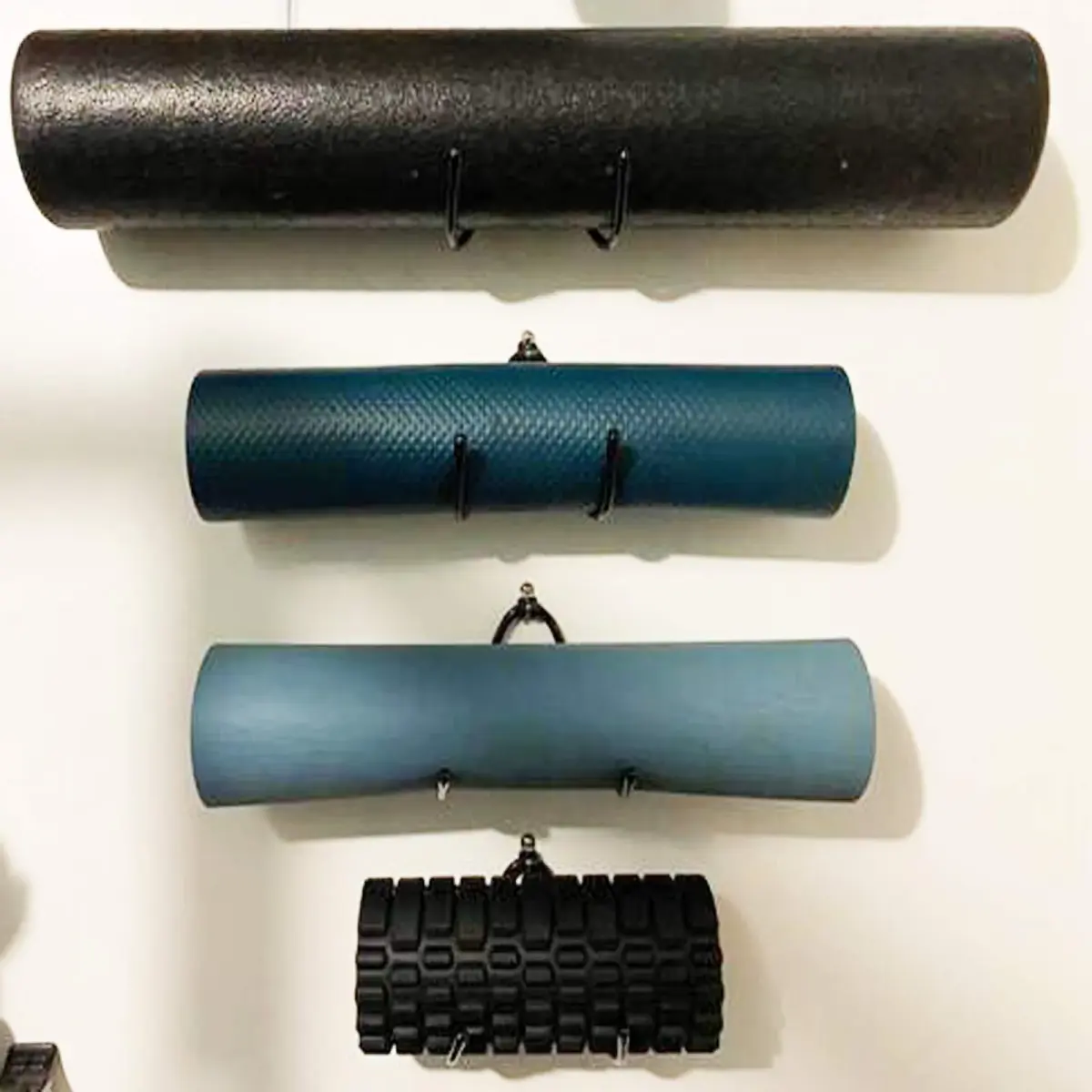 Pmsanzay Adjustable Yoga Mat Foam Roller Wall Rack Holder - 4/PK - Black - 9.07 kg Capacity - view 5