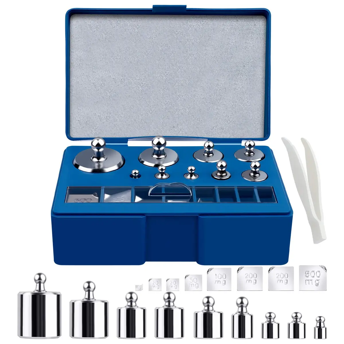 UCEC Calibration Weights for Digital Scale 10mg-100g | Precision Stainless Steel Kit with Tweezers - main product image