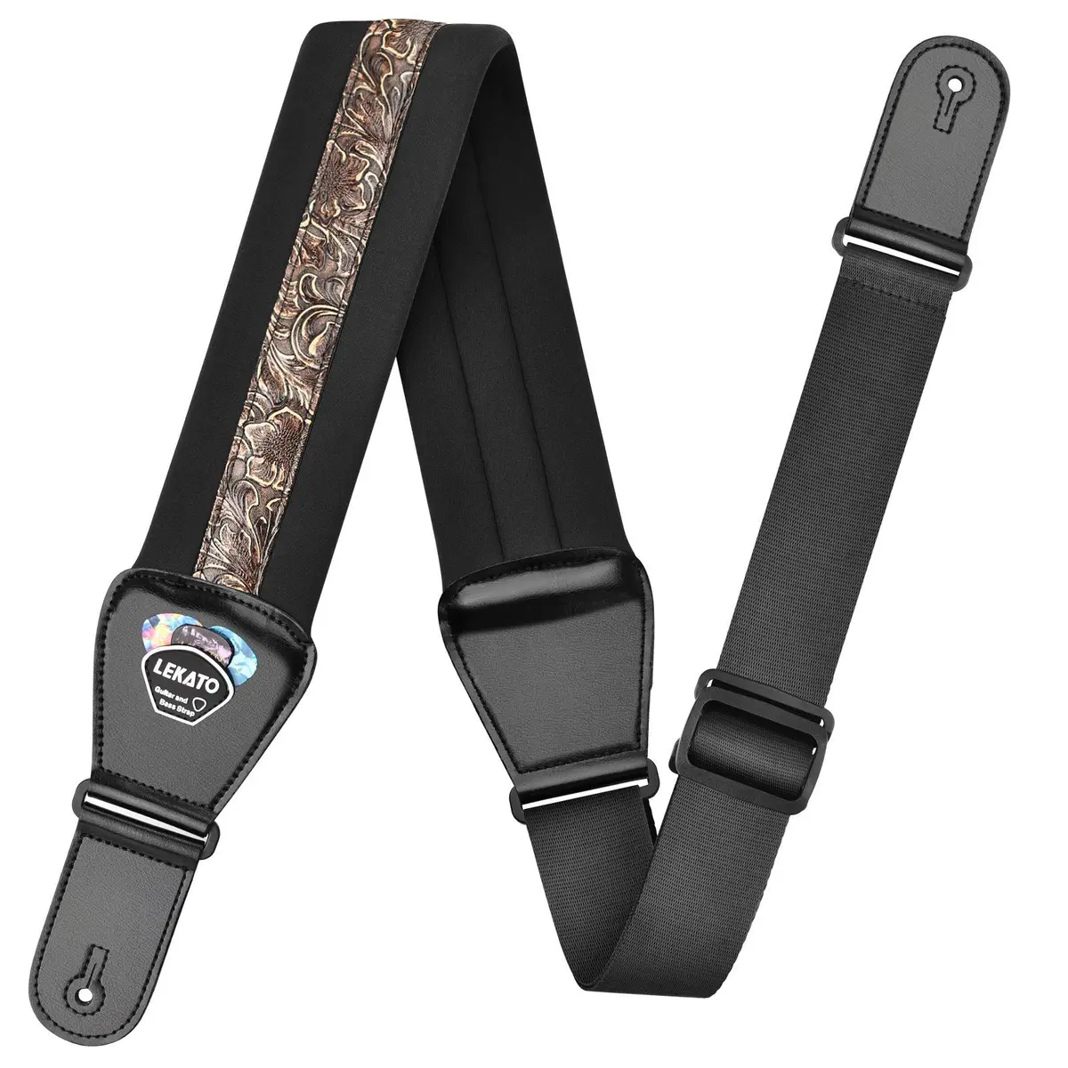 LEKATO Bass Guitar Strap - 3" Wide, Padded, Adjustable 45" to 55" | Comfortable & Durable - view 8