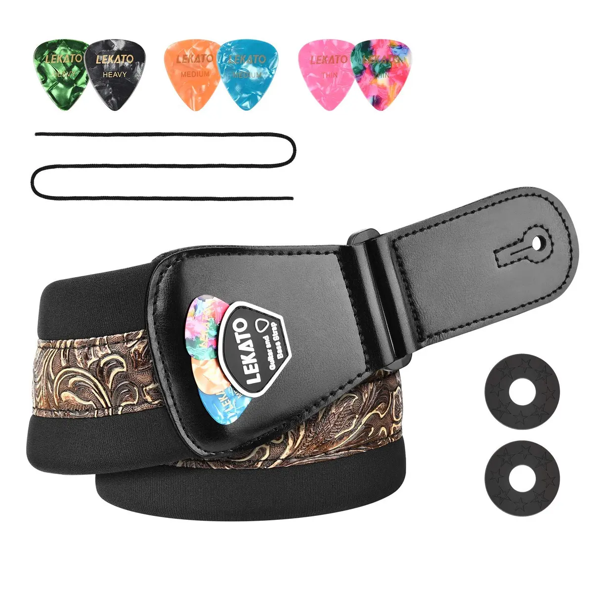 LEKATO Bass Guitar Strap - 3" Wide, Padded, Adjustable 45" to 55" | Comfortable & Durable - view 9