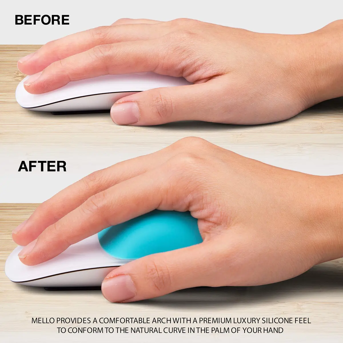 ELEMENTING Mello Silicone Cushion for Apple Magic Mouse 1 & 2 | Comfortable, Durable & Stylish (One Size, Tuxedo Black) - view 5
