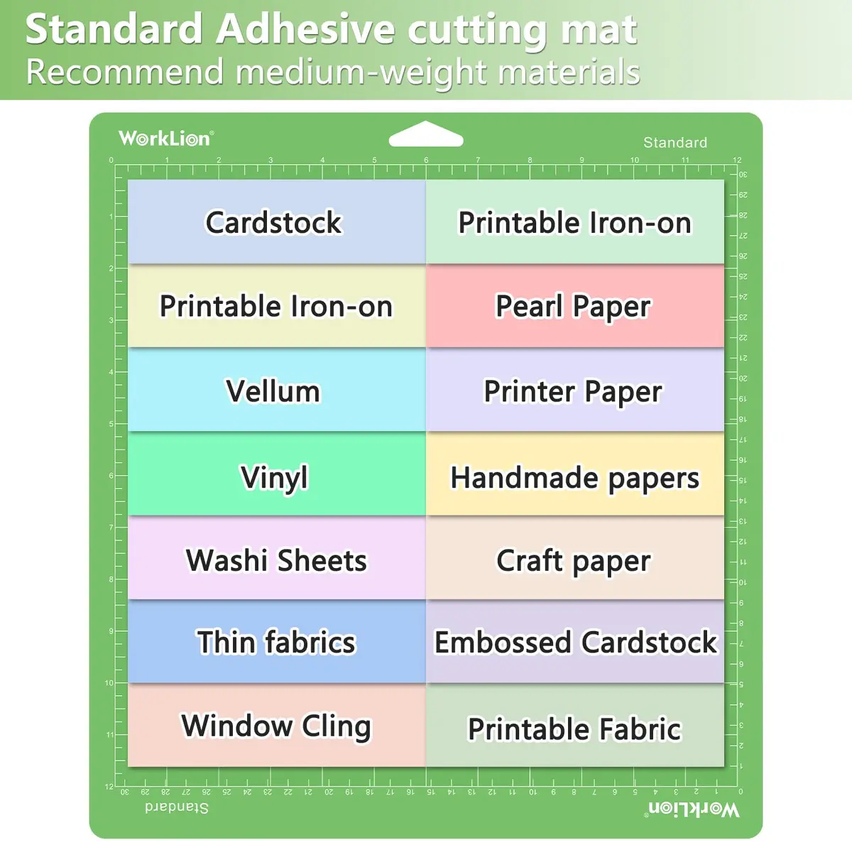 WORKLION 12x12 Standard Cutting Mat (3 Pack) Compatible with Explore, Air, Maker | Green PVC - view 3