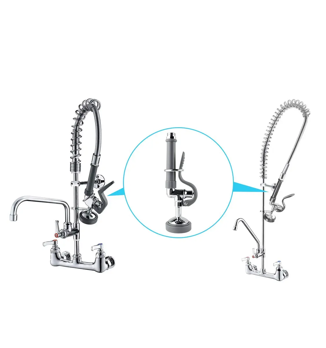 BESTJEEF Commercial Sink Sprayer Head 1.42 GPM Chrome Finish | Restaurant Kitchen Faucet Part - view 7