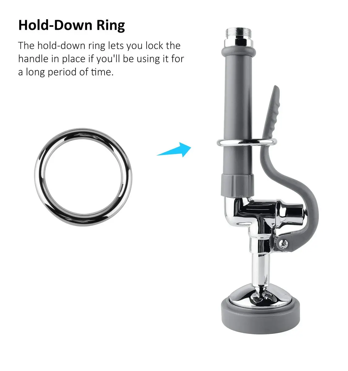 BESTJEEF Commercial Sink Sprayer Head 1.42 GPM Chrome Finish | Restaurant Kitchen Faucet Part - view 2