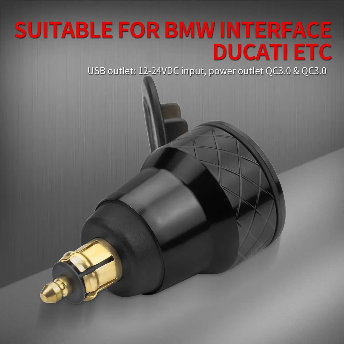 DAIERTEK DIN Hella Plug to Dual USB Charger Adapter for BMW Triumph Tiger Ducati Motorcycle Waterproof QC3.0 with Blue LED Voltmeter - view 2