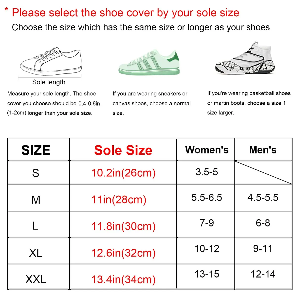 HEKEDES Waterproof Shoe Covers Reusable Foldable Rain Boot with Zipper, Non-Slip, Reflector, Men Women Black | 14in Sole Length - view 2
