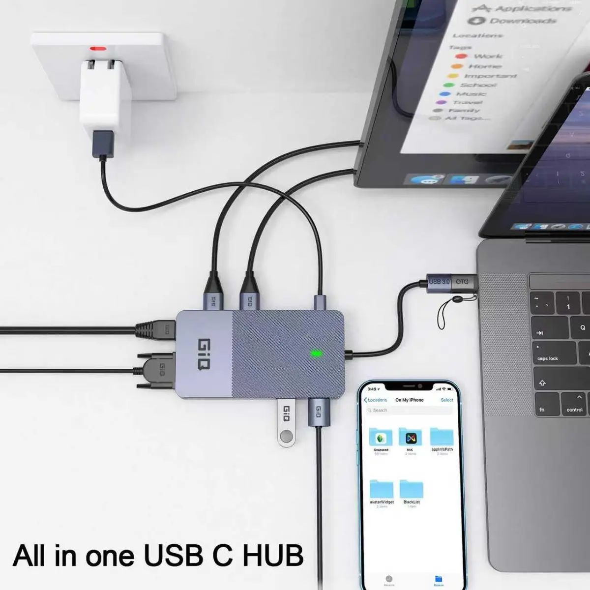 Giq USB 3.0 Docking Station Dual Monitor | 11-in-1 Multiport Hub for Laptop - view 6