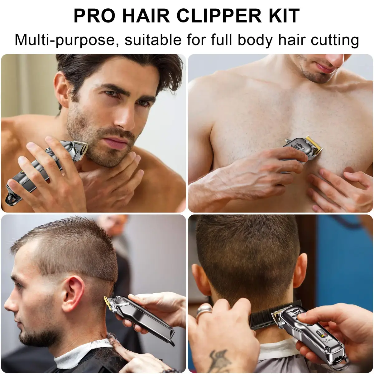 Hatteker Hair Cutting Kit Pro for Men, 17 Piece Set | Professional Cordless Beard Trimmer with 300 Min Runtime - view 5
