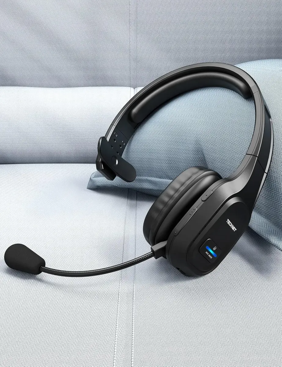 TECKNET Trucker Bluetooth Headset with AI Noise Canceling Mic, 32 Hrs Playtime | USB Dongle Included - view 8