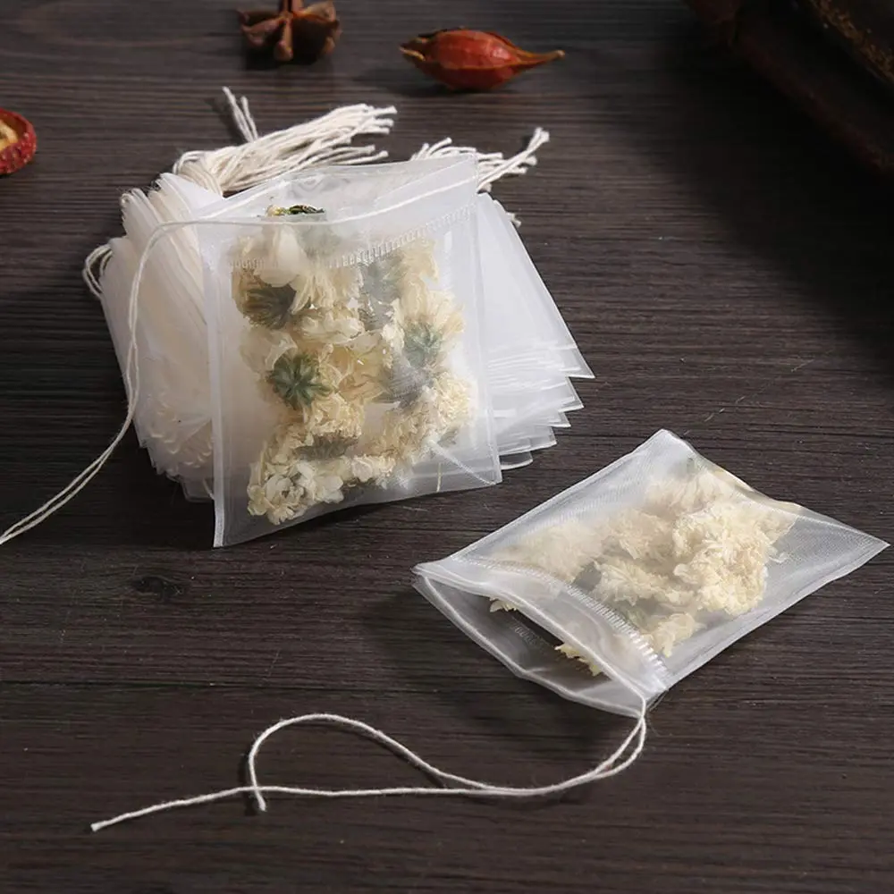 Insiswiner 50 Pcs Tea Filter Bags Disposable Mesh Small Drawstring | Fully Brew & Easy Sealing - main product image
