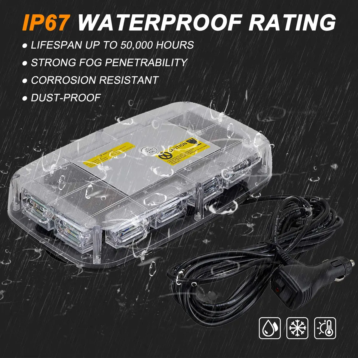 ASPL 48LED Roof Top Strobe Lights with Magnetic Base | Waterproof Emergency Warning Light for Vehicles - view 6