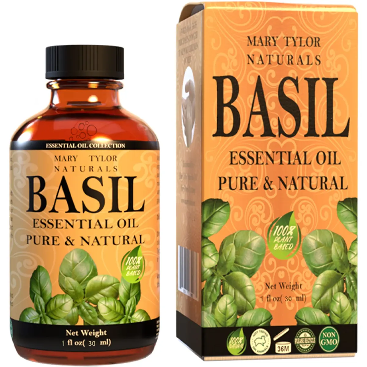 Mary Tylor Naturals Basil Essential Oil 1 oz | Pure Therapeutic Grade Aromatherapy - main product image