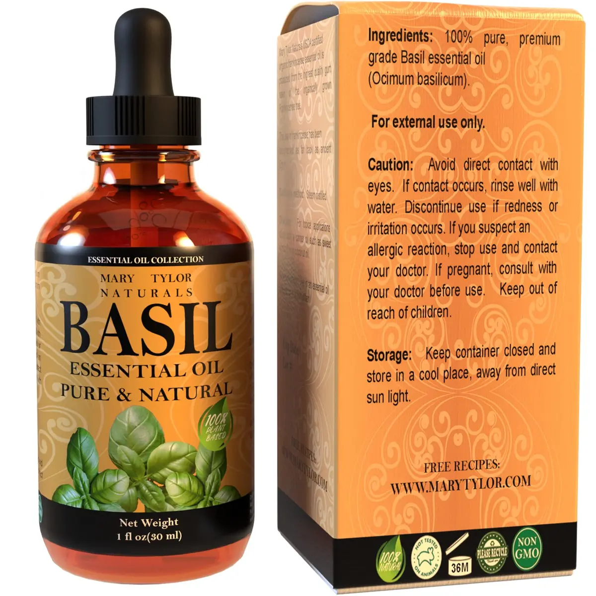 Mary Tylor Naturals Basil Essential Oil 1 oz | Pure Therapeutic Grade Aromatherapy - view 8