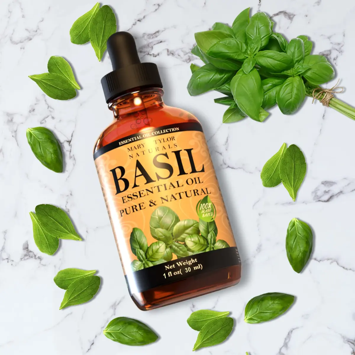 Mary Tylor Naturals Basil Essential Oil 1 oz | Pure Therapeutic Grade Aromatherapy - view 2