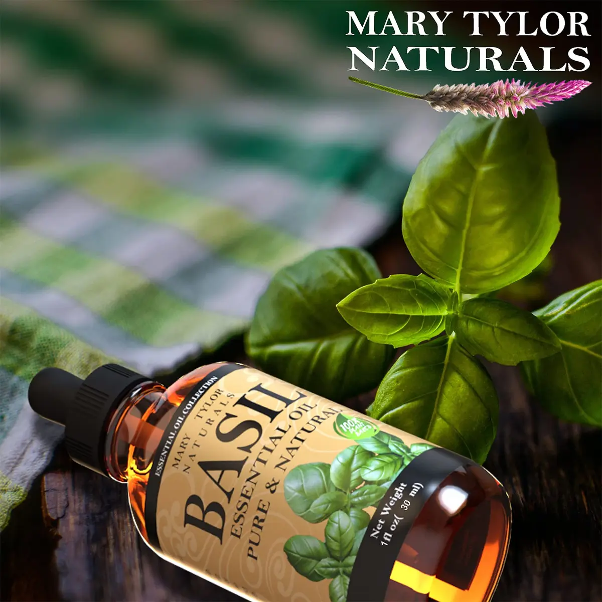 Mary Tylor Naturals Basil Essential Oil 1 oz | Pure Therapeutic Grade Aromatherapy - view 3