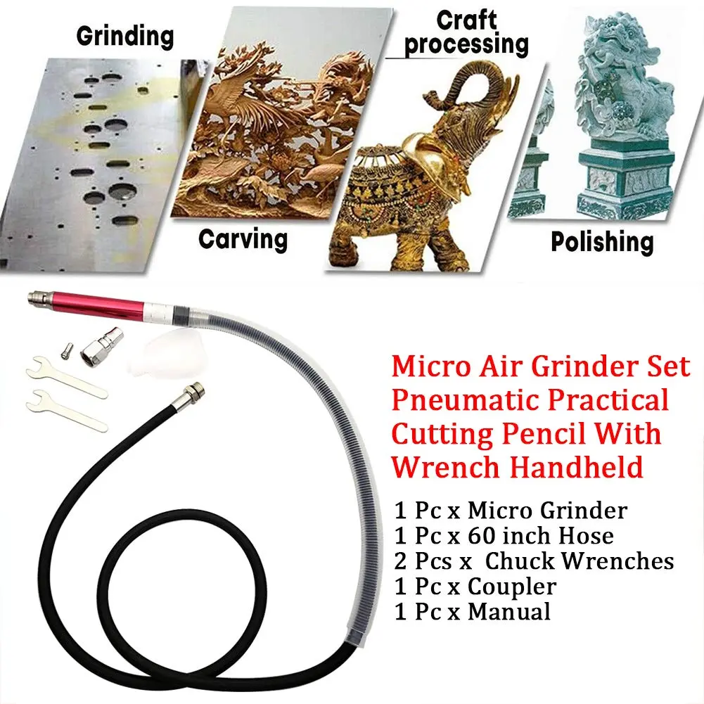 CALIDAKA Micro Air Die Grinder 3mm | High Speed, Light & Durable for Metal & Wood (65000 RPM) - view 4