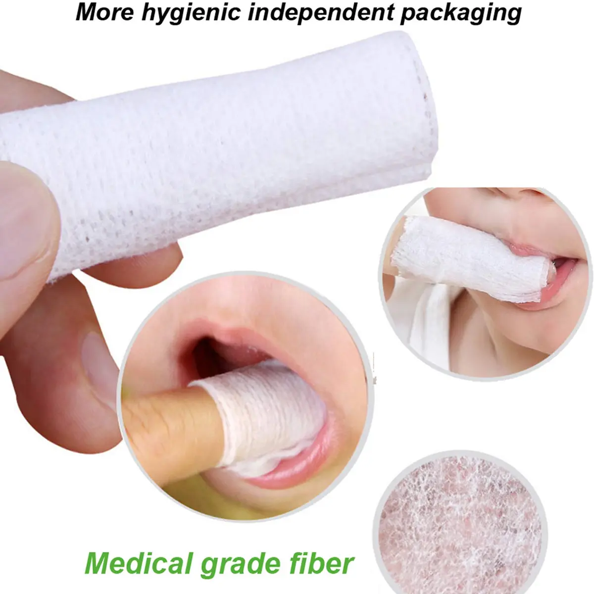 Serlife Baby Toothbrush Soft Gauze Infant Finger Clean Oral Toothbrush | Gentle, Hygienic Baby Mouth Care - view 2