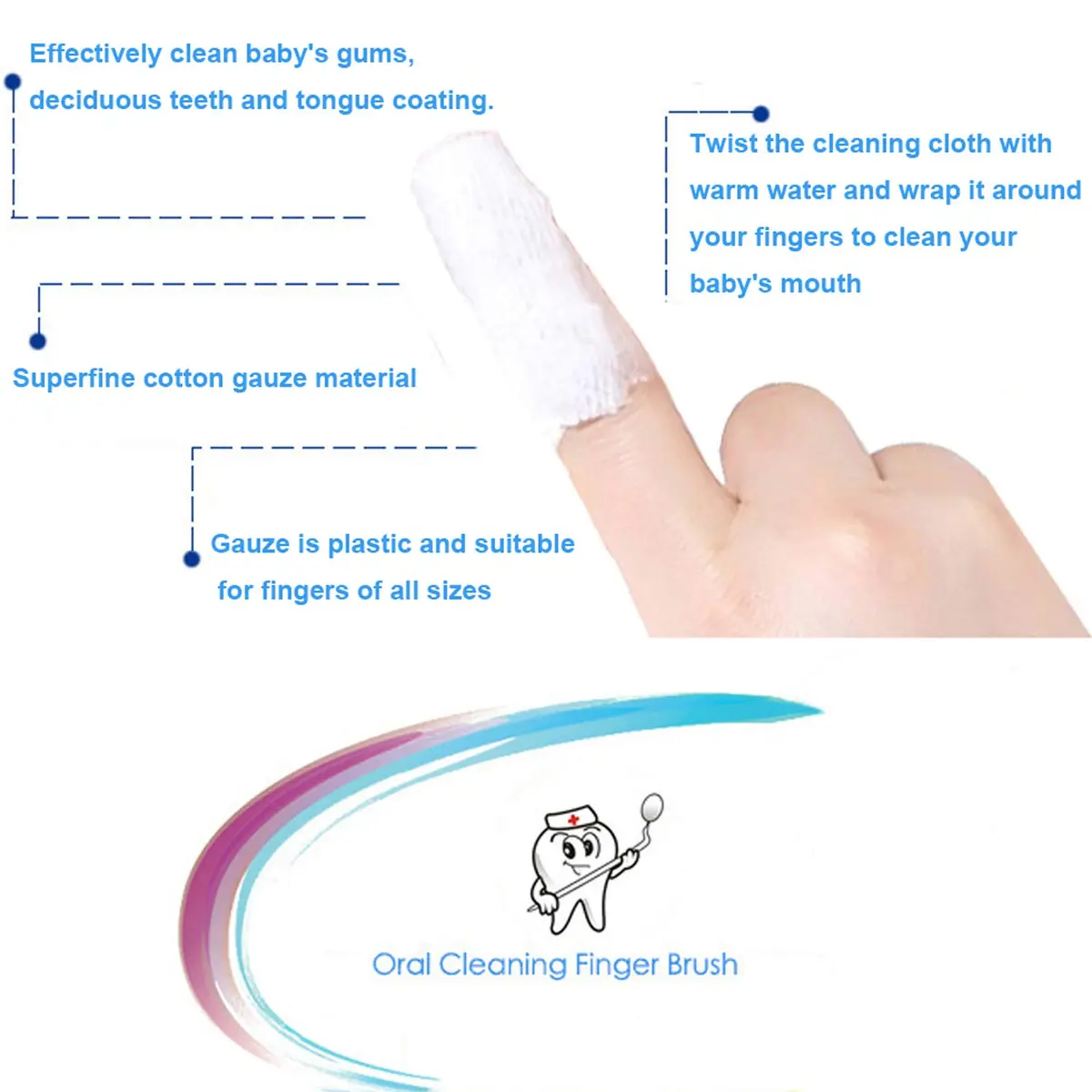 Serlife Baby Toothbrush Soft Gauze Infant Finger Clean Oral Toothbrush | Gentle, Hygienic Baby Mouth Care - view 3