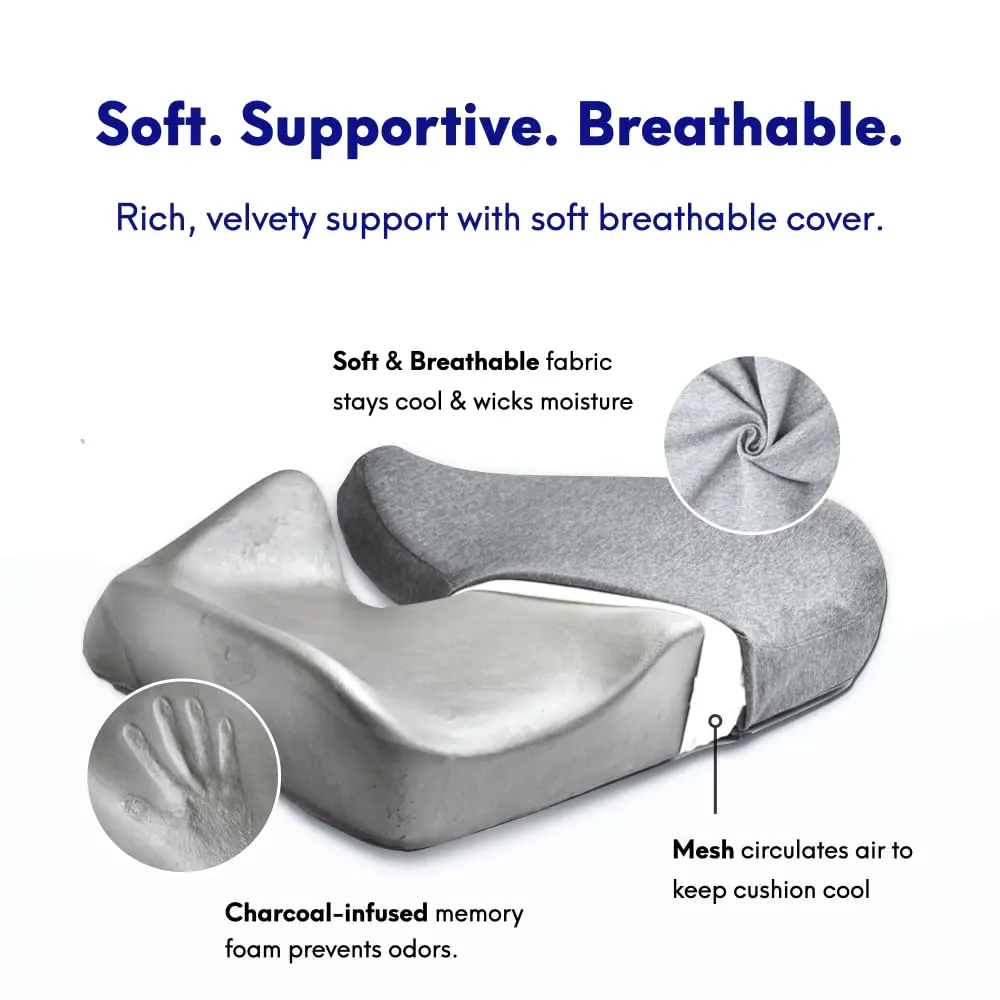 C CUSHION LAB Patented Pressure Relief Seat Cushion for Long Sitting Hours | 43.2 cm (17 in) x 40.6 cm (16 in) - view 5