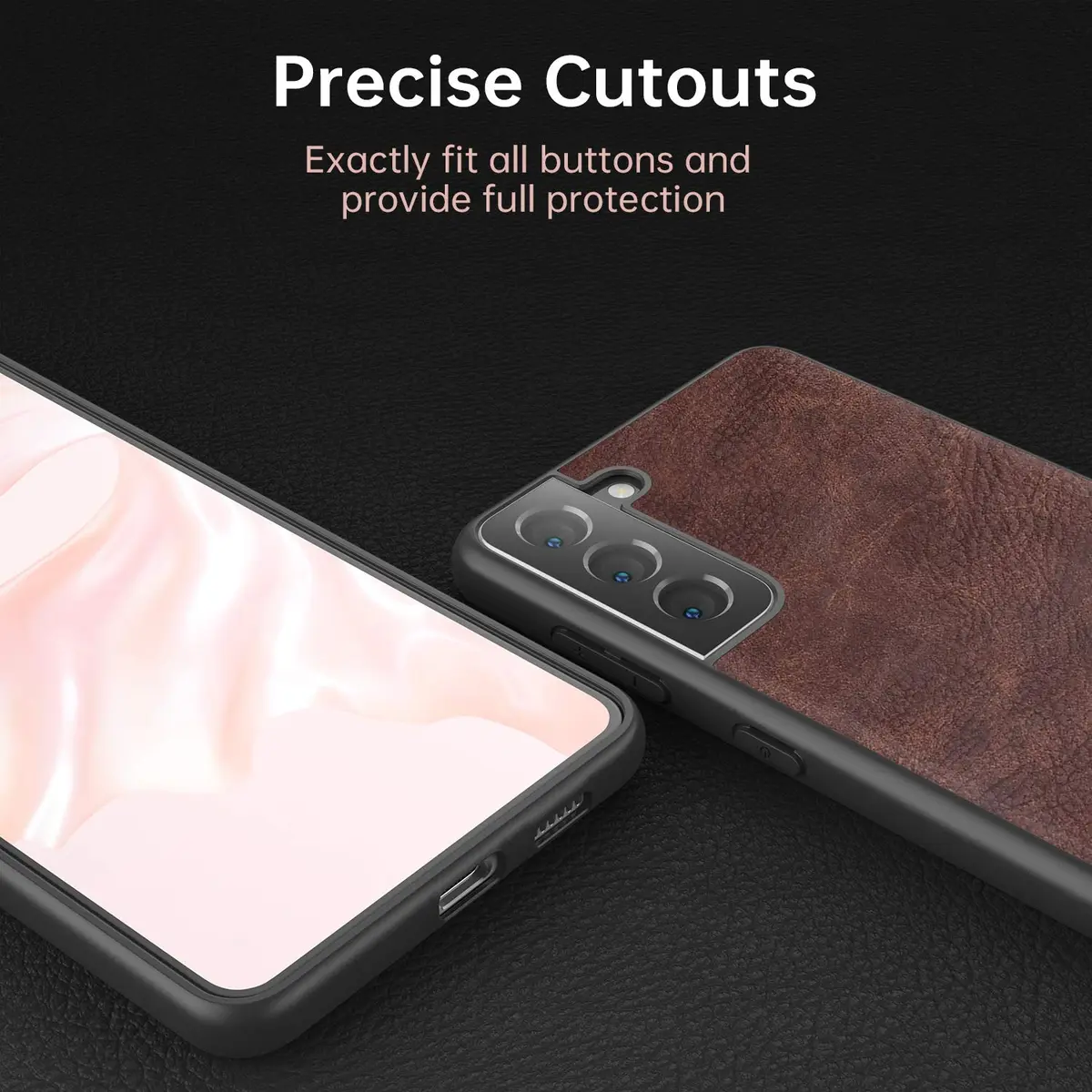 SALAWAT Galaxy S21 Case, Slim PU Leather Vintage Shockproof Phone Cover 6.2inch | Lightweight Hybrid Protection - view 3