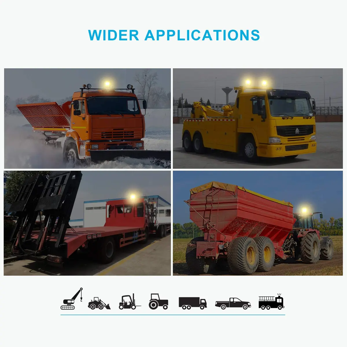 Agrieyes W08 Wireless Amber LED Beacon Light | Magnetic Base Strobe Light for Vehicles - view 6