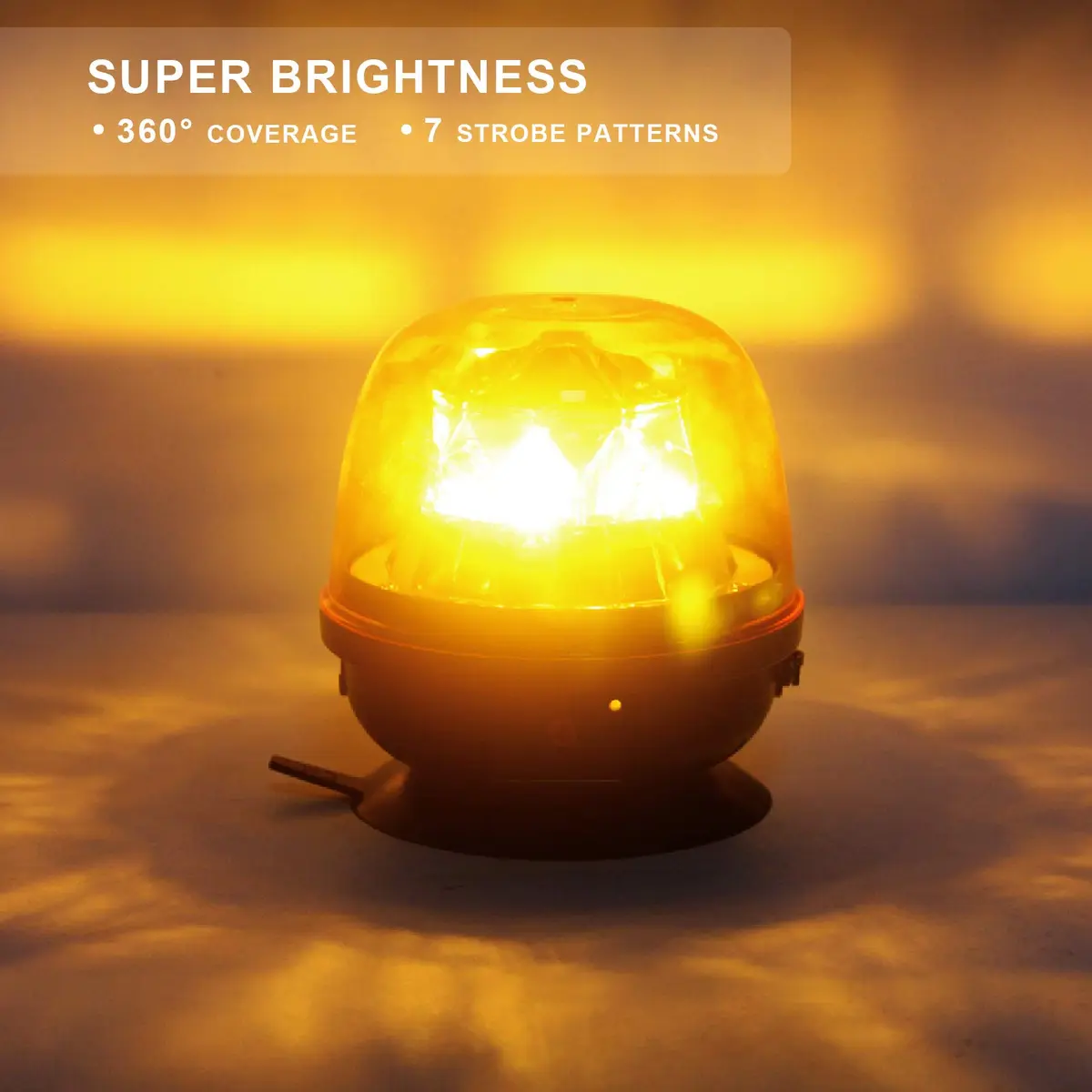 Agrieyes W08 Wireless Amber LED Beacon Light | Magnetic Base Strobe Light for Vehicles - view 2