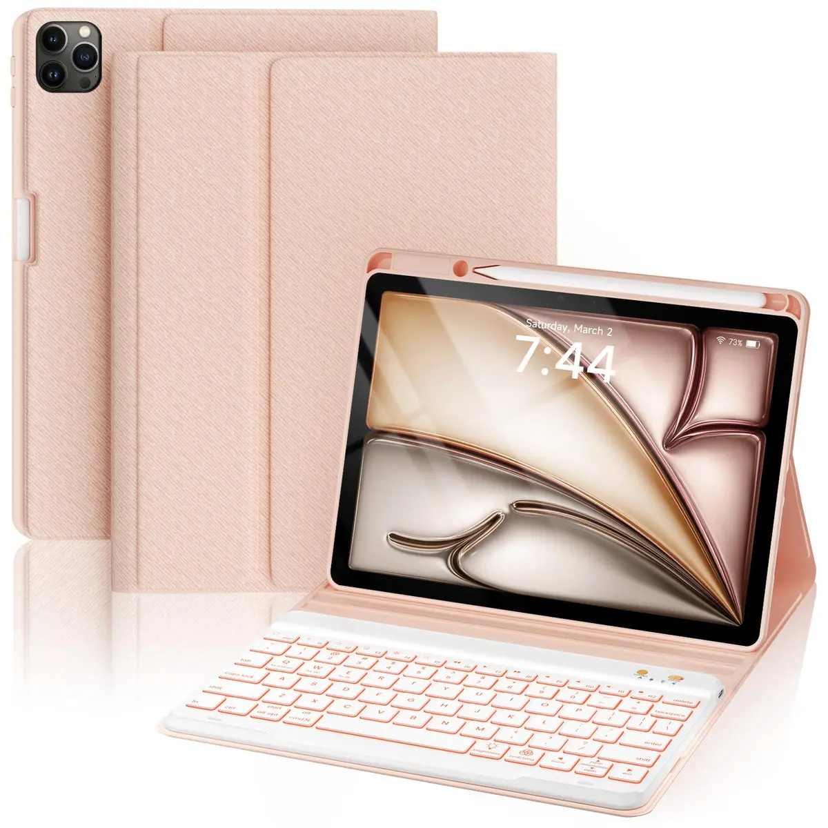 OYEEICE Keyboard Case for iPad Air 5th/4th Pro 11 inch 2020-2022, 7-Color Backlit Detachable Wireless Keyboard Case with Pencil Holder, Stand Folio Cover for iPad Pro 11" 1st-4th Gen & Air 4th/5th Gen - main product image
