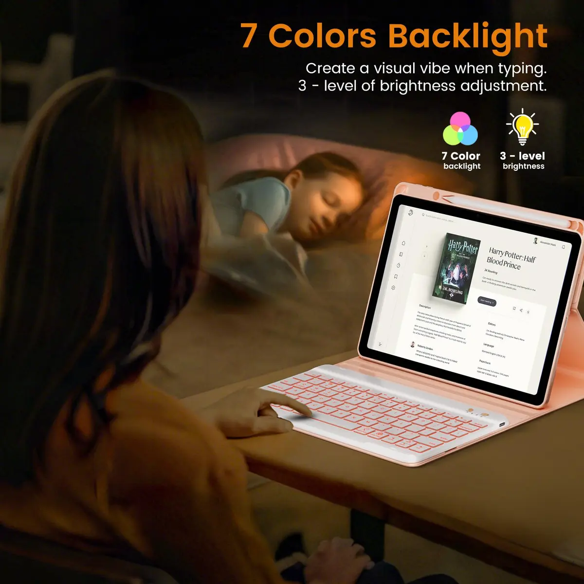 OYEEICE Keyboard Case for iPad Air 5th/4th Pro 11 inch 2020-2022, 7-Color Backlit Detachable Wireless Keyboard Case with Pencil Holder, Stand Folio Cover for iPad Pro 11" 1st-4th Gen & Air 4th/5th Gen - view 4