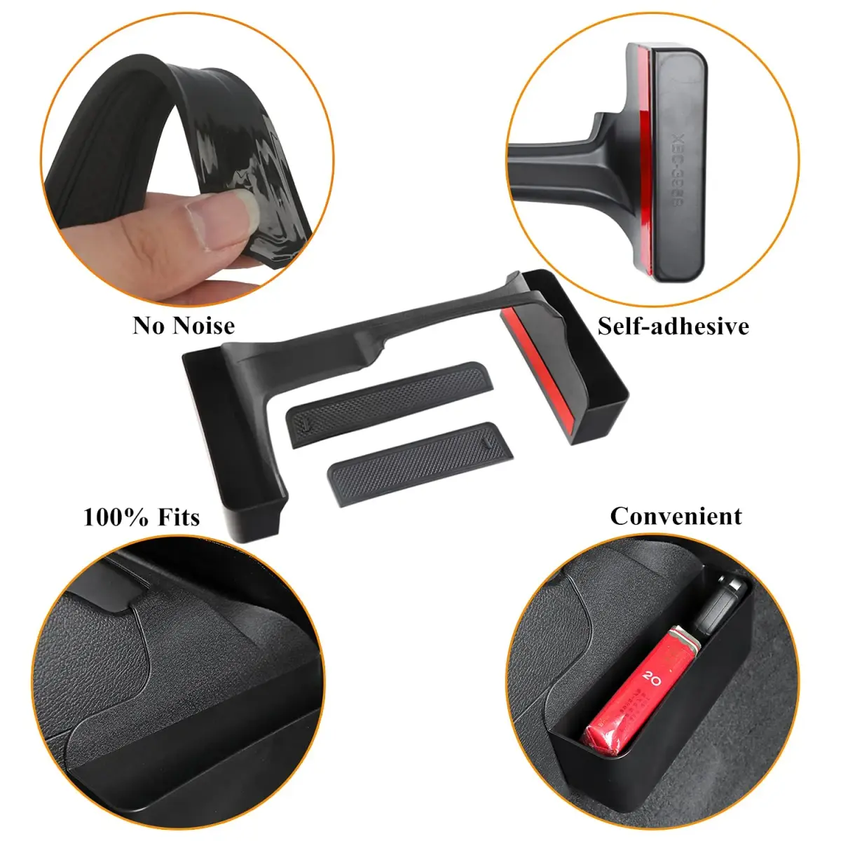 YOCTM Interior Organizer 3-Pack for Jeep Wrangler JL JT Gladiator 2024-2026 | Passenger Grab Tray, Shifter Side Tray, Armrest Storage Box - view 6