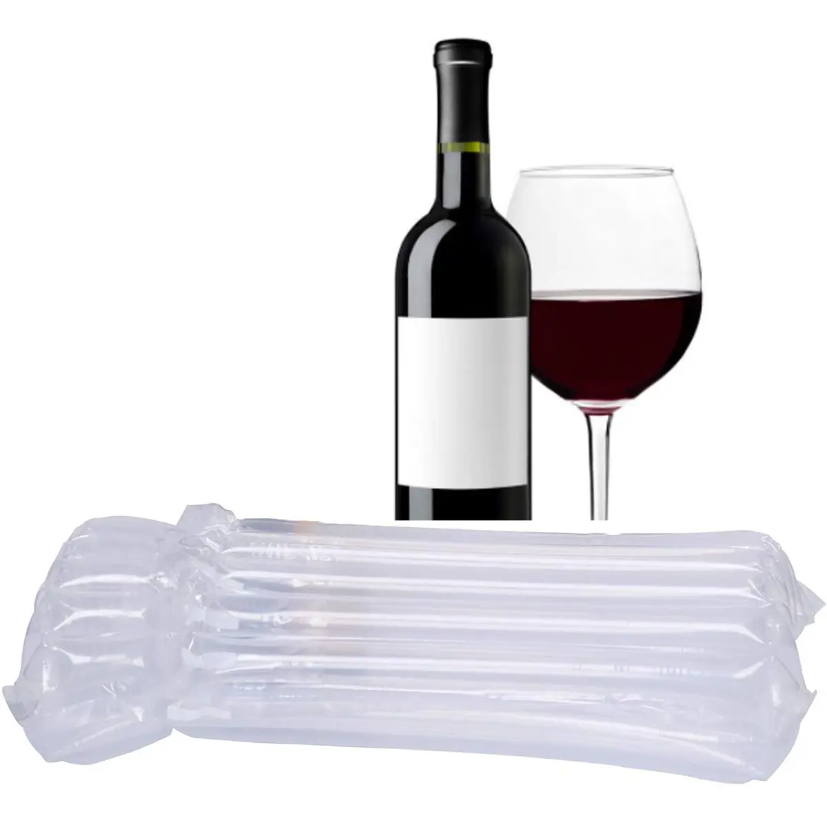AKLVBL Wine Bottle Protector Bags 10 Pack Bubble Cushion Wrap | Protects Glass Bottles During Travel & Shipping - main product image