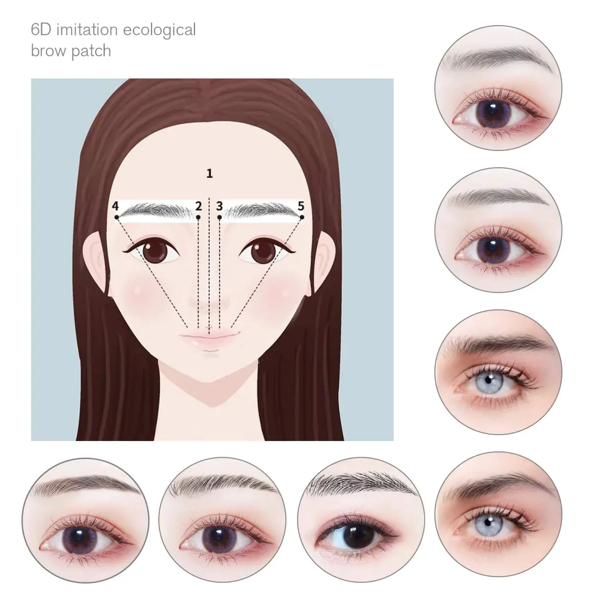 Micro Traders 6D Eyebrow Stickers 100 Pairs (10 Sheets) | Natural Hair-Like Waterproof Eyebrow Tattoos - view 4
