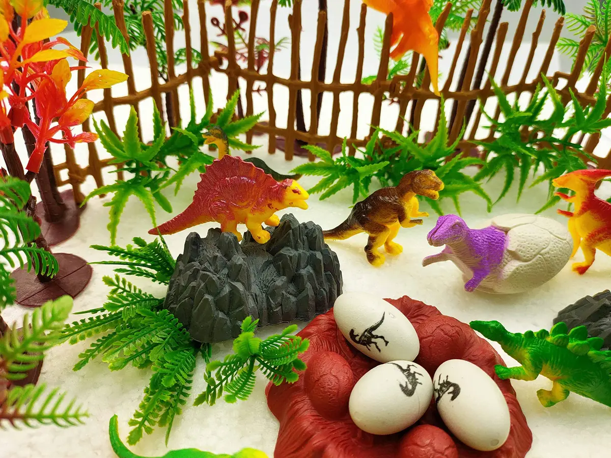 MOMOONNON 56PCS Dinosaur Cake Toppers with Model Trees | Fun & Educational Birthday Decor in India - view 5