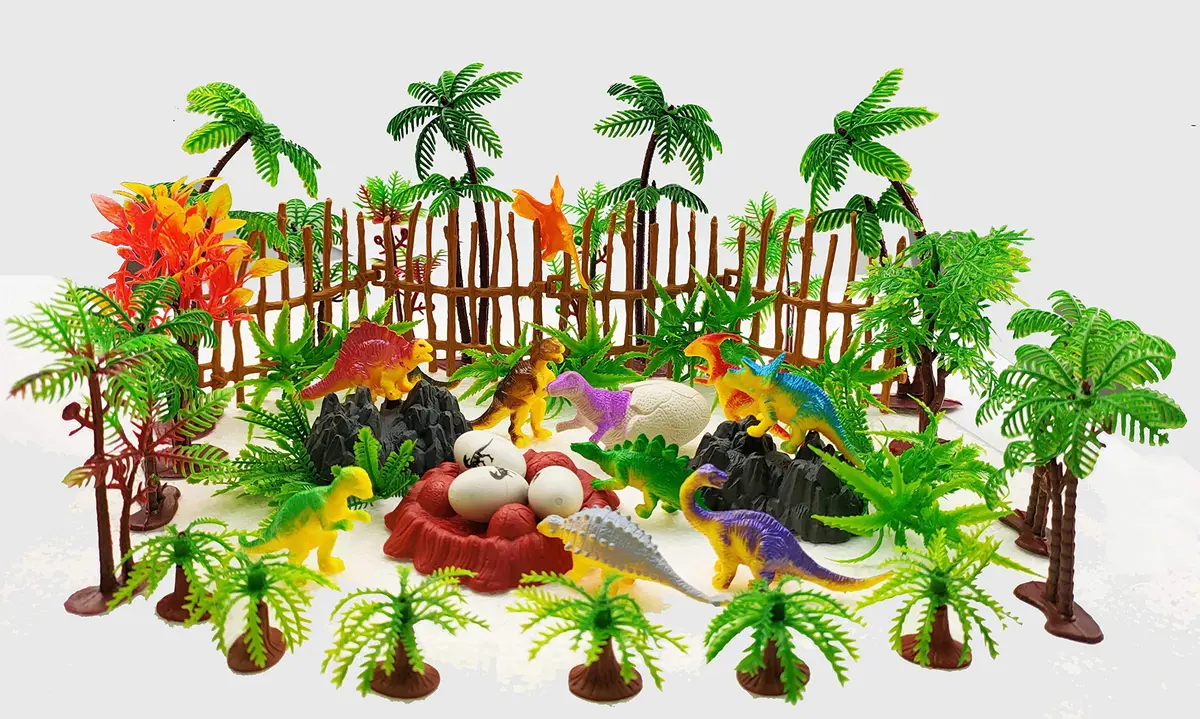 MOMOONNON 56PCS Dinosaur Cake Toppers with Model Trees | Fun & Educational Birthday Decor in India - view 7